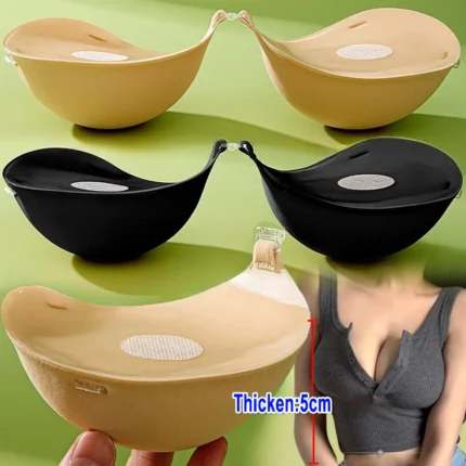 Thick Invisible Bra Thickened Chest Sticker Flat Chest Display Big Silicone Breast Sticker Bridal Wedding Dress 5cm
